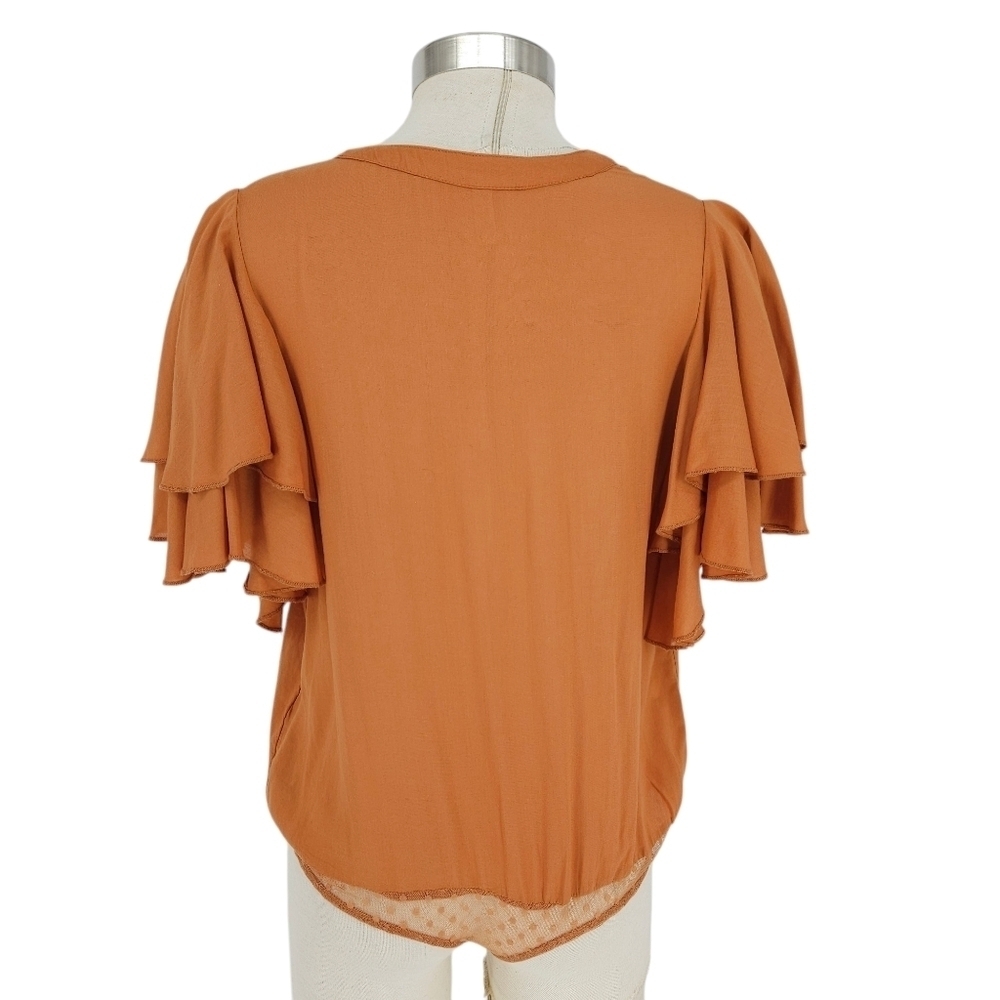 Intimately Free People Call Me Later Bodysuit Flutter Sleeve One Piece Small - Picture 7 of 13